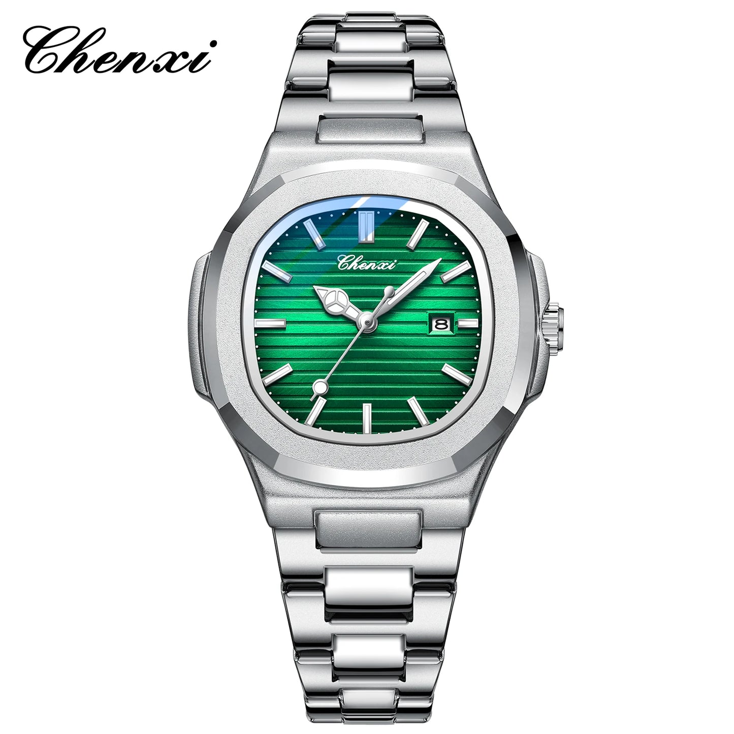 Watches For Woman Fashion Date Luminous Quartz Watch Silver Stainless Steel Clock Women's Stainless Steel Watch Waterproof
