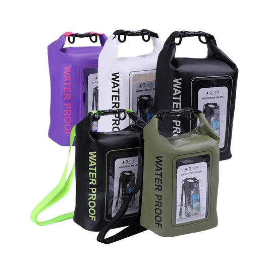 5L Camping Equipment River Trekking Dry Bag,Touch Screen PVC Waterproof Bags, Outdoor Sports Bags For Drifting Rafting Surfing