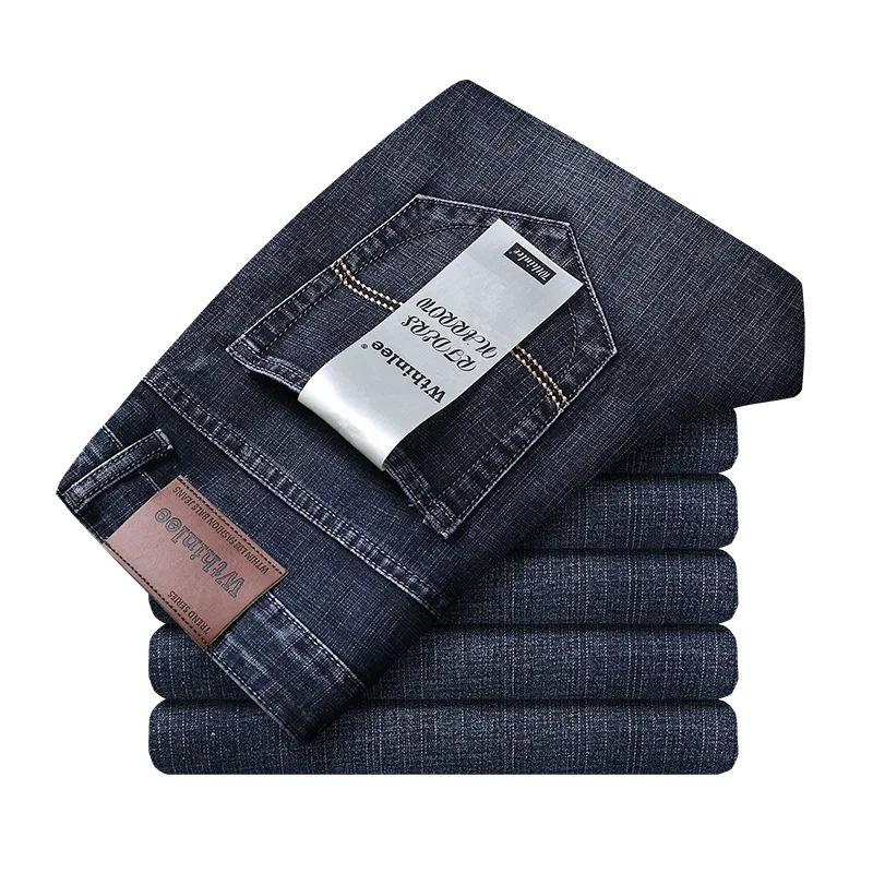 WTHINLEE Fashion Men's Clothing Jeans Straight Stretch Classic Casual Business Denim Trousers Male Brand Size 28-40
