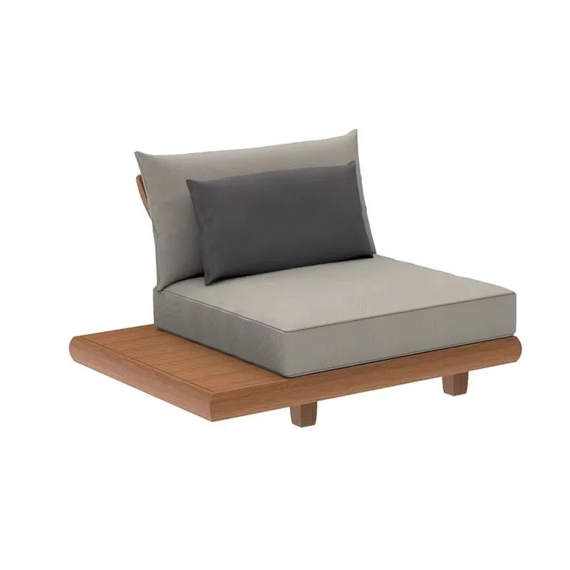 Outdoor Sofa, Full Teak Furniture Set, Rain and Sun Protection, Suitable for Gardens, Villas and Outdoor Swimming Pools