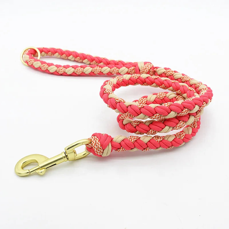 Loudik Wholesale New Dog Walking Rope Handwoven Collar Pet Leash Collar Medium and Large Dog Pet Supplies Puppy Accessories