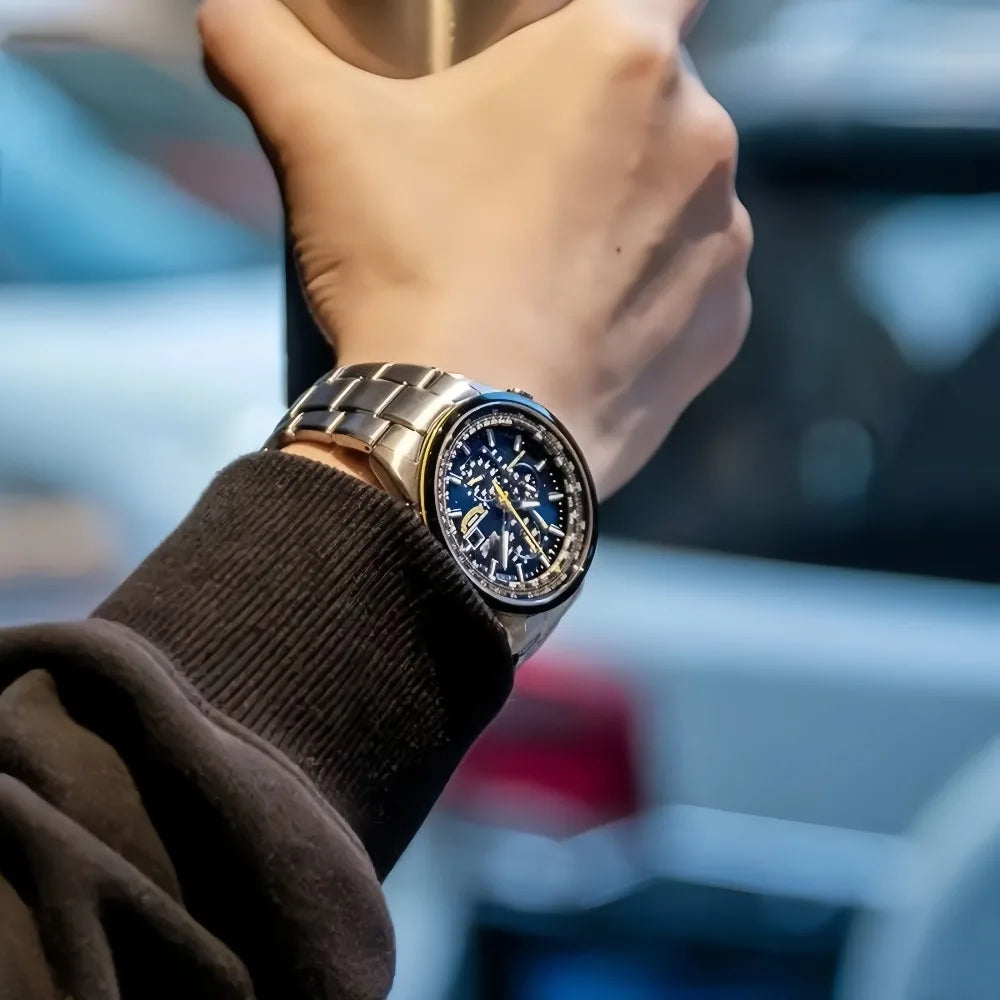 watches for men Quartz Watch Miyota Movement from Japan Multifunctional Series Six Needle Watch with 43mm Dial and Steel Strap