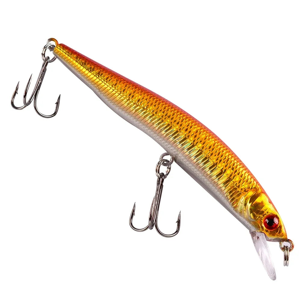 Floating Minnow Fishing Lure 10cm 9.5g 3D Eyes Crankbait Wobblers Artificial Plastic Hard Bait Bass Pike Jerkbait Fishing Tackle