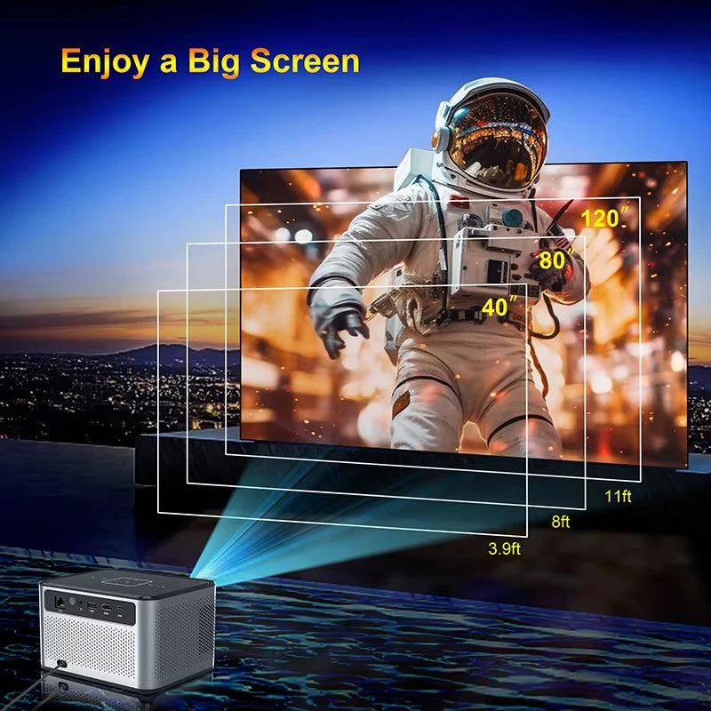 F18 Projector 4K 1920*1080P  Android 11  600ANSI  Allwinner H713  32G  Voice Control  BT5.0  Wi-Fi 6  Home Cinema Experience