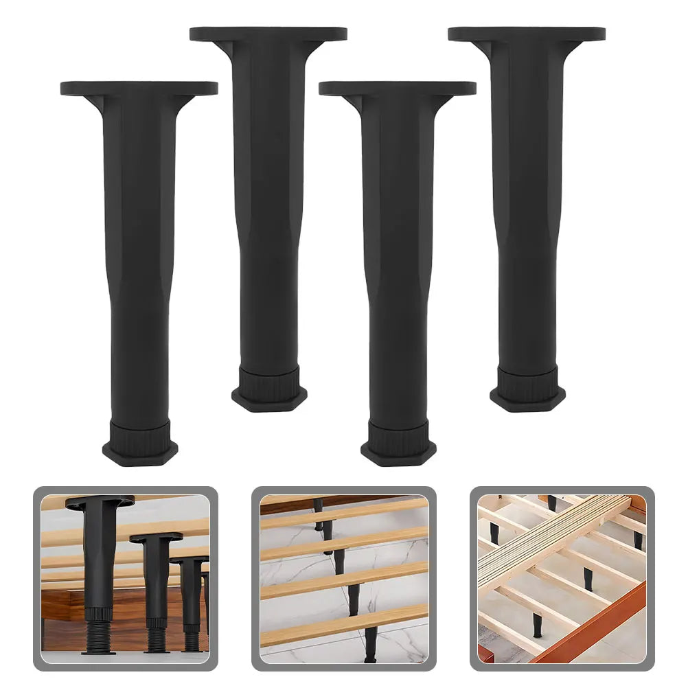6 Pcs Bed Frame Support Legs Feet Replacements Adjustable Furniture Cabinet Height