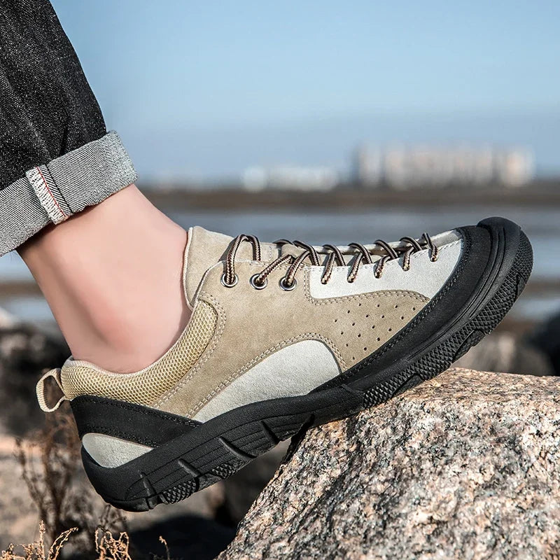 New Fashion Men Trekking Shoes Hiking Designer Casual Comfortable Outdoor Leather High Quality Climbing Breathable Driving Shoes