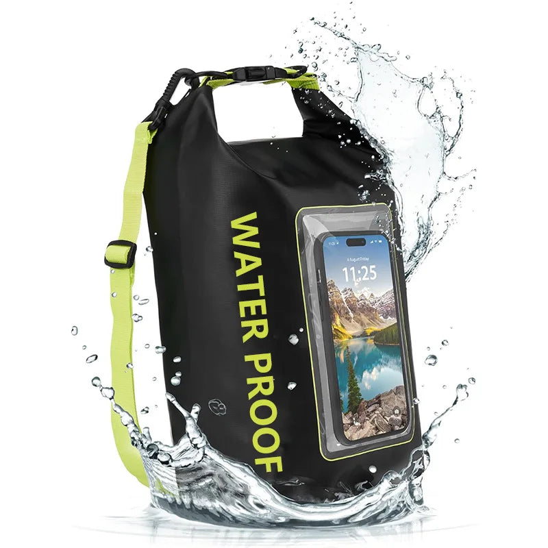 5L Camping Equipment River Trekking Dry Bag,Touch Screen PVC Waterproof Bags, Outdoor Sports Bags For Drifting Rafting Surfing