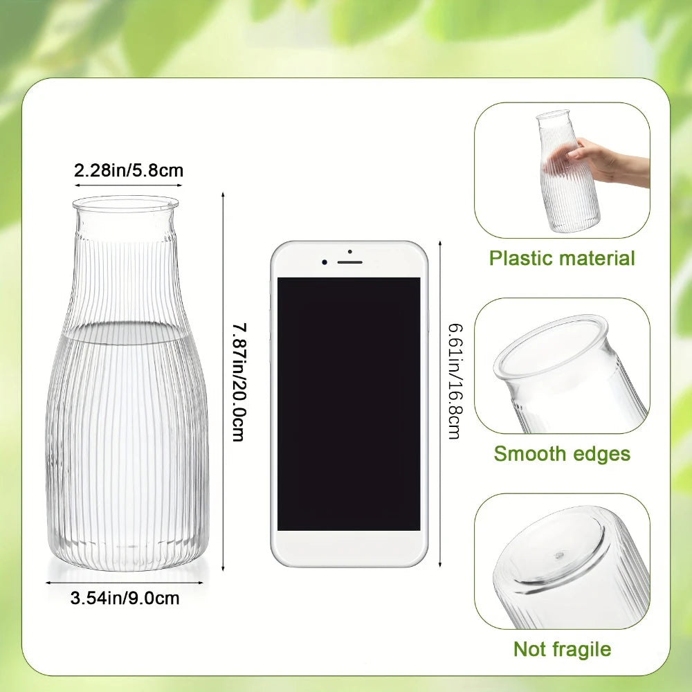 10-Pack Tall Vertical Pattern Vases Transparent Aesthetic Decorative Vases for DIY Florals Flower Arrangement Crafts