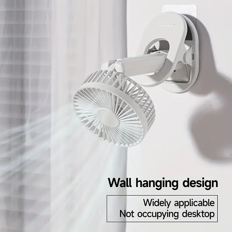 Electric Desktop Fan Clip Fan Ventilator USB Rechargeable Personal Handheld Fan with Adjustable Angle Home Bedroom Dormitory
