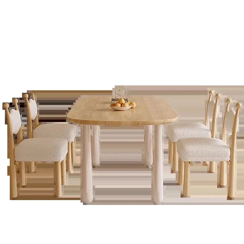 Wooden Nordic Dining Table Modern Minimalist Simple Luxury Dining Table Oval Style Mesas De Comedor Garden Furniture Sets