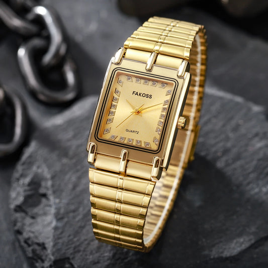 Men's Square Watches 2025 Top Brand Luxury Gold Male Stainless Steel Quartz Watch for Men Wrist Watch Relogio Masculino