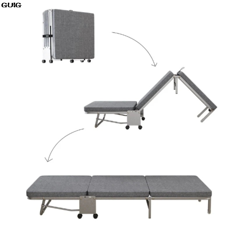 GUIG's New Tri-fold Office Rollaway Bed Single Bed Attendant Bed Siesta Bed Nap Bed Camp Bed Hard Board Bed Hot