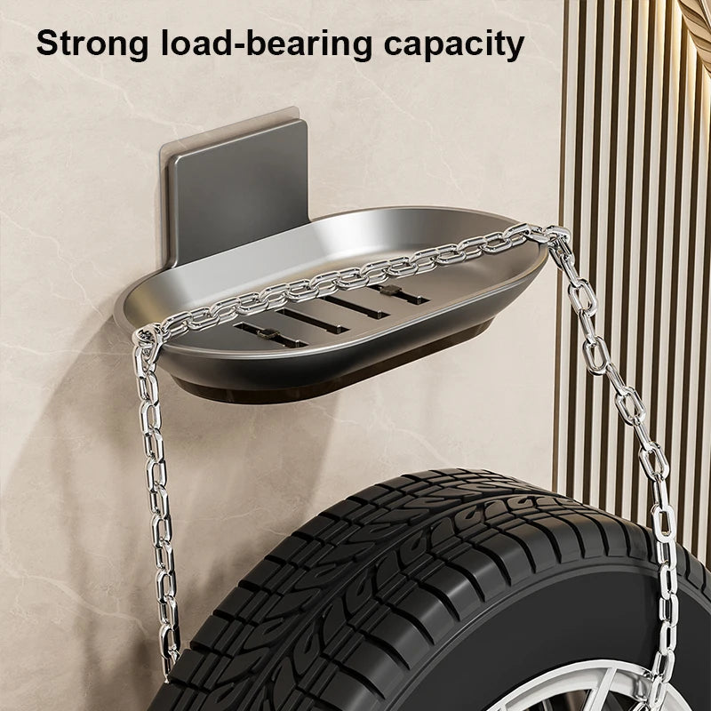 Bathroom Aluminum Alloy Soap Dish Free-Punching Wall Mounted Soap Sponge Holder Organizer Accessories Kitchen Soap Holder