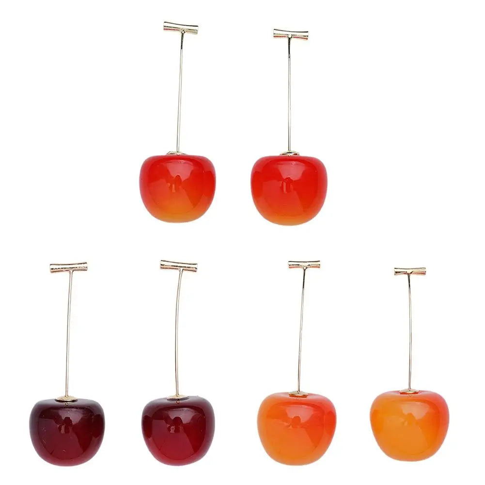 Woman's Exquisite Pendant Earrings Sweet Red Jewelry Gift Stud Earring Color Shiny Dangle Birthday Daily Gold Ins N1g9