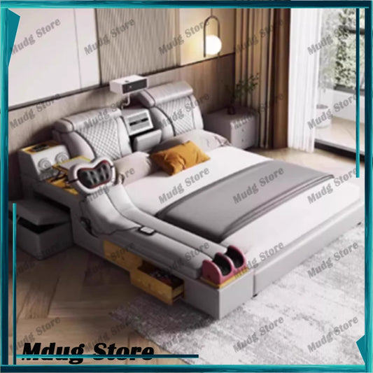 Dressing Reading Bed Organiser Electric Fancy Massage Frame Bed Headboards Smart Queen Mobili Per La Casa House Accessories