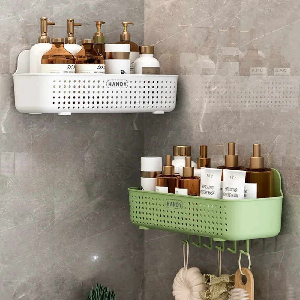 Bathroom Storage Shelf Toilet Storage Cabinet Drain Rack Punch Free Wall Mounted Shower Cosmetics Dressing Organizer Shelve