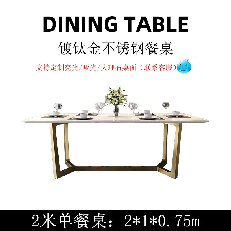 Nordic Design Dining Table Legs Metal Rectangle Modern Hospitality Dining Table Luxury Italy Muebles De Cocina Home Furniture
