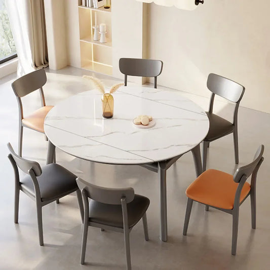 Wooden Modern Dining Table Extendable Round Living Room Dining Table Italian Style Mesas De Comedor Garden Furniture Sets