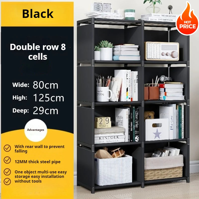 Simple Bookshelf Multi-Layer Book Closet Easy Assembly Bookcase Square Storage Shelf Living Room And Study Bedroom Storage Shelf
