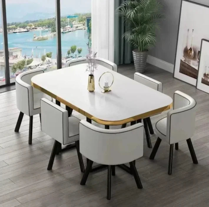 Dining Table, Rectangular for Dining Room/living Room, Kitchen Table Set with Metal Legs Customizable