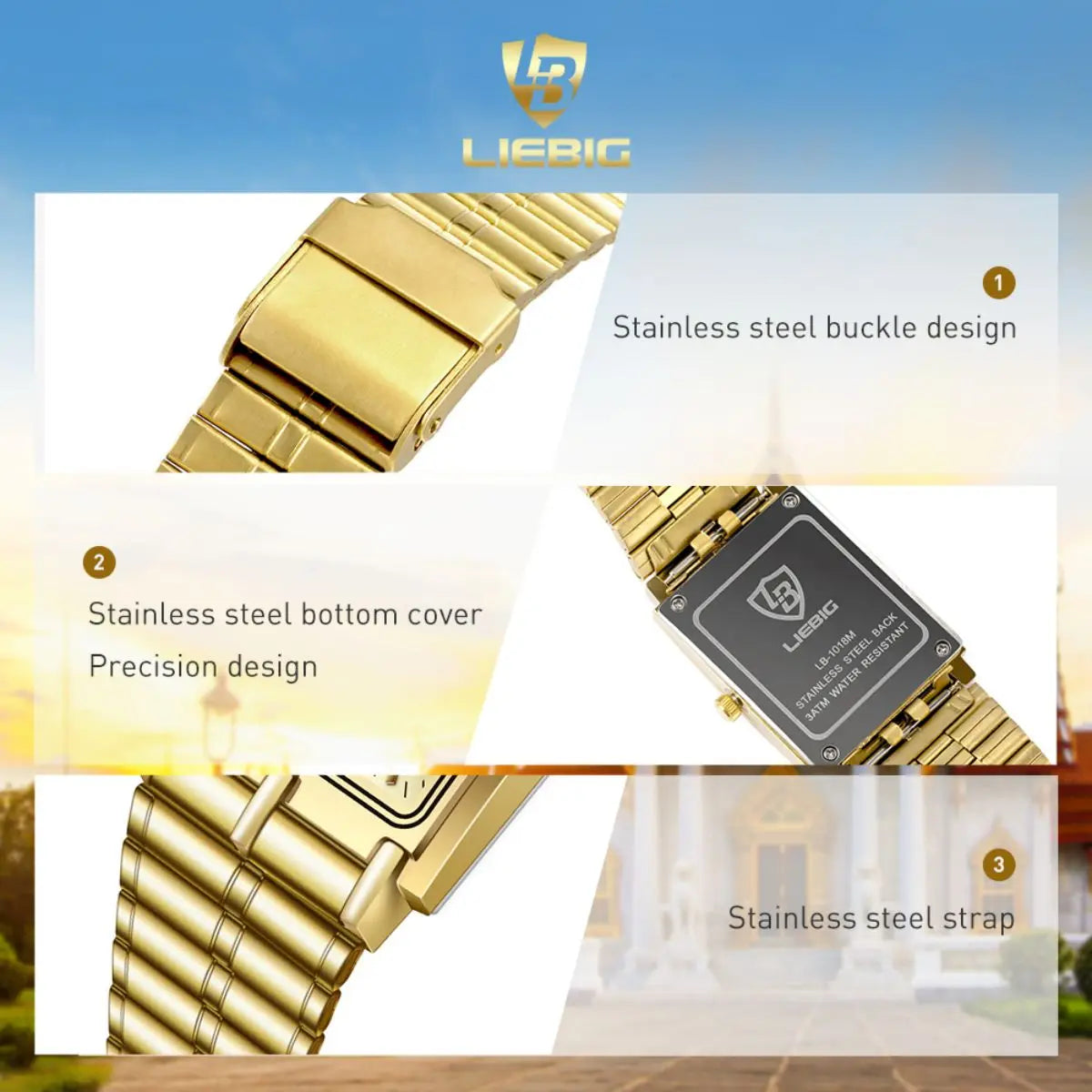 Luxury Wristwatches For Men Women Golden Quartz Watch Female Male Clock Gold Steel Bracelet Watches relogio masculino L1018