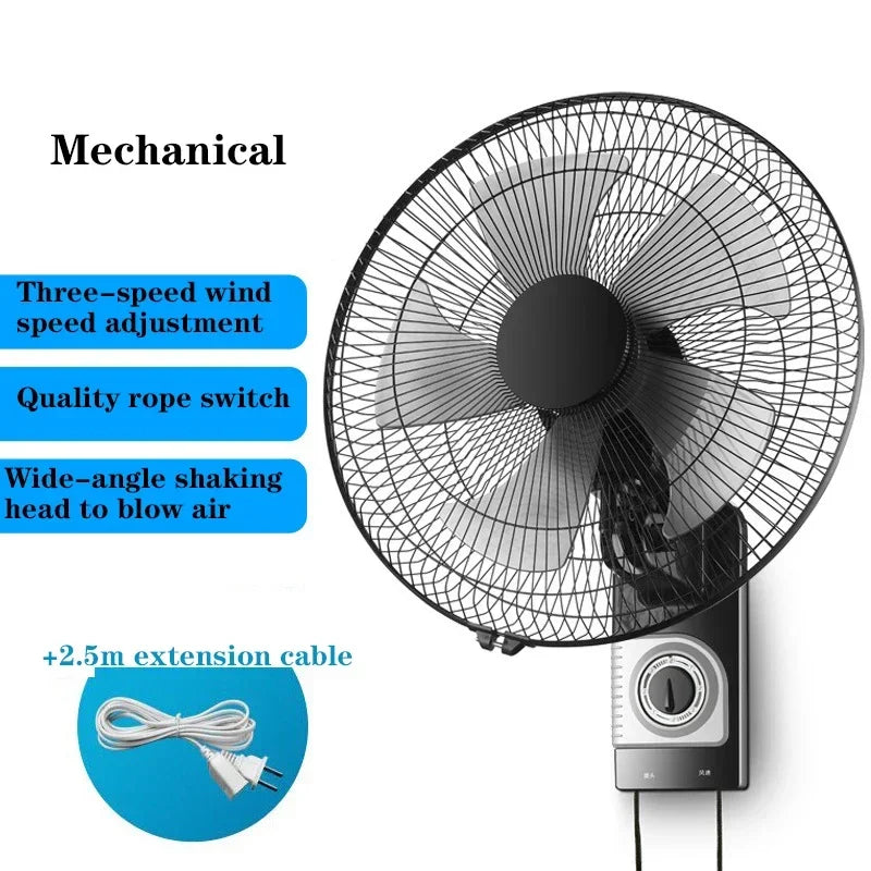 Household Energy-Saving Electric Fan 16-Inch Wall-Mounted Fan Mechanical Version / Smart Version With 3 Adjustable Wind Speeds