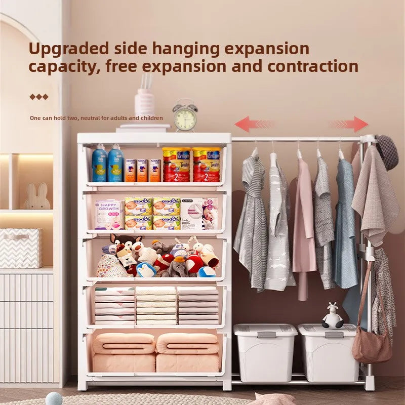 Baby wardrobe clothes rack household plastic storage cabinet drawer storage simple wardrobe