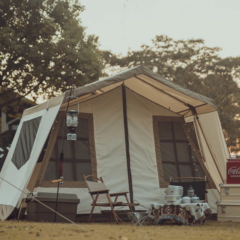Multi Person Camping Cabin Outdoor Rain Proof Camping Luxury Villa Camp Large Tent