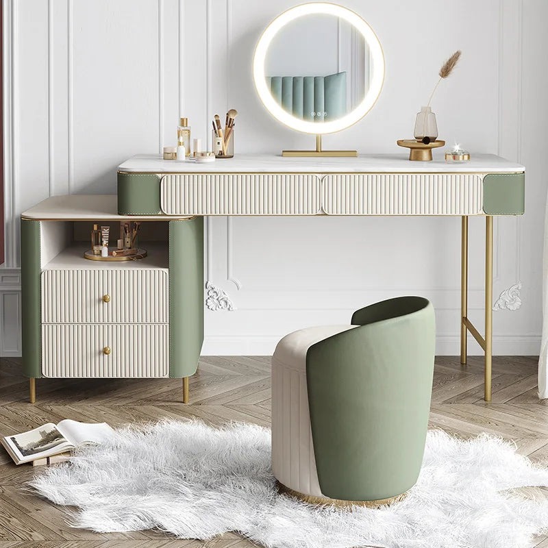Modern Design Dressing Table Set Makeup Table with Drawers Dresser Table for Living Room