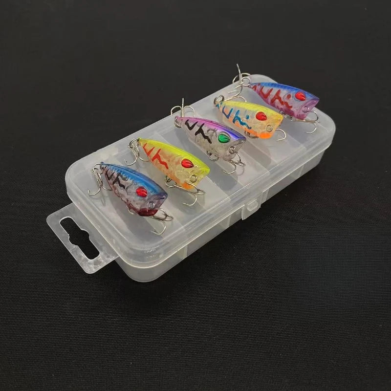 Fishing Gear Products 5 pcs Lure Bait Set 5 Colors 3D Eyes Floating Mini Wave Crawler Imitation Fake Baits Bait-like Hard Bait