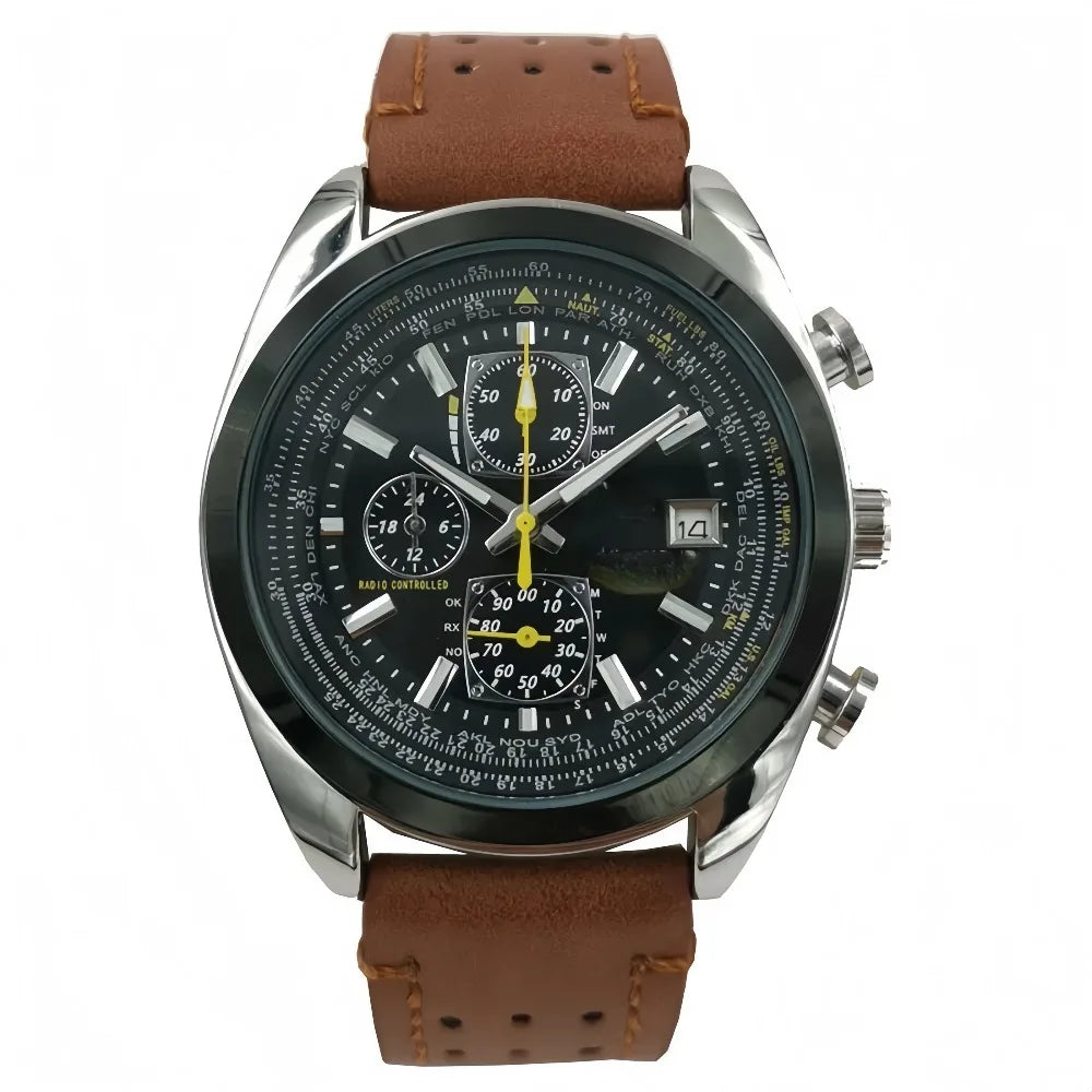 watches for men Quartz Watch Miyota Movement from Japan Multifunctional Series Six Needle Watch with 43mm Dial and Steel Strap