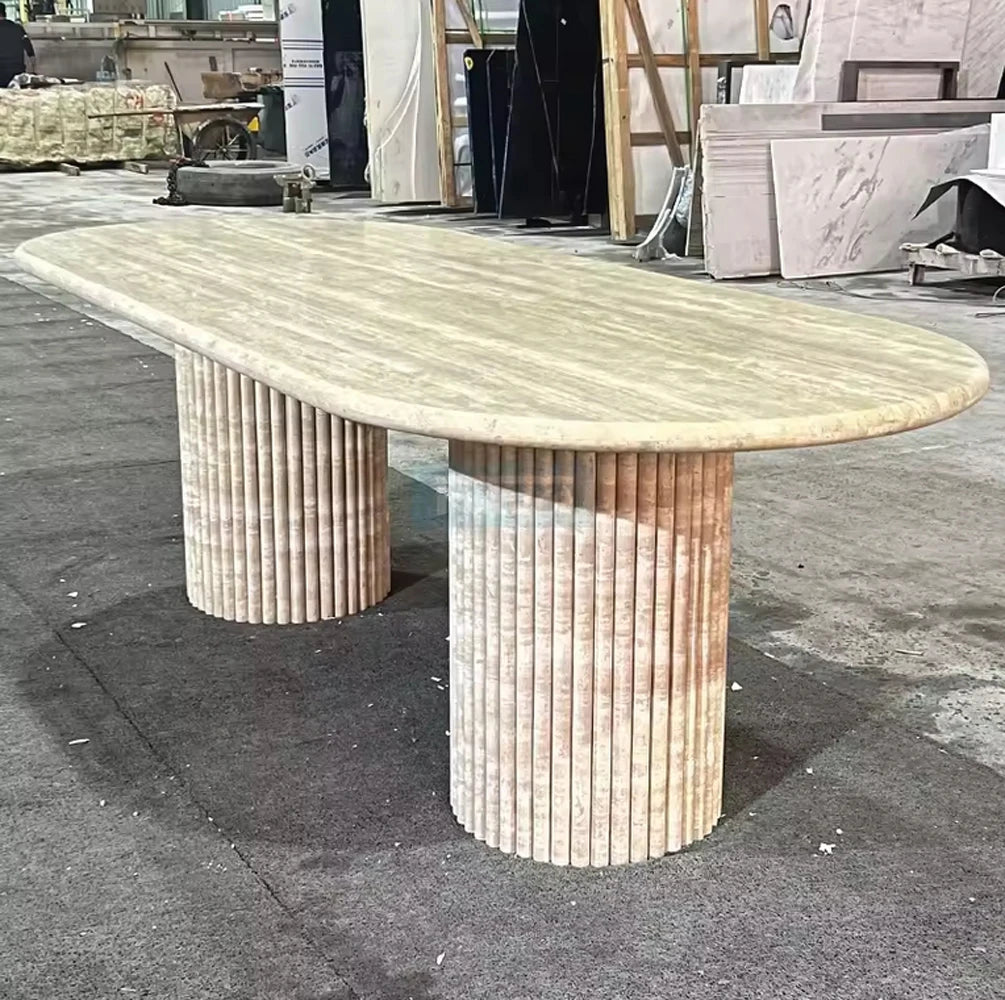 Carolf Furniture Factory Big Wholesale black marble dining tables stone round table for sale