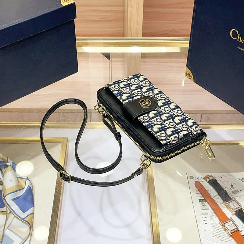 2025 New Women's Bag Embroidered Fashionable and Versatile Trendy Small Square Bag Wallet Crossbody Bag
