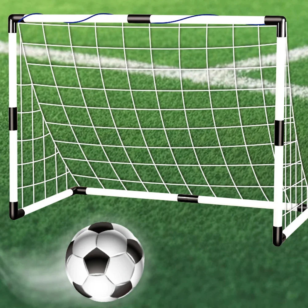 Football Goal Sports Toy Foldable Children's Football Gate with Pump & Ball Portable Soccer Goal for Outdoor Football Training