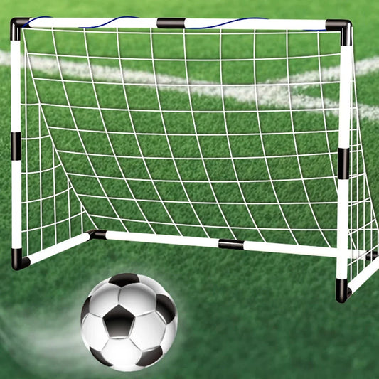 Football Goal Sports Toy Foldable Children's Football Gate with Pump & Ball Portable Soccer Goal for Outdoor Football Training