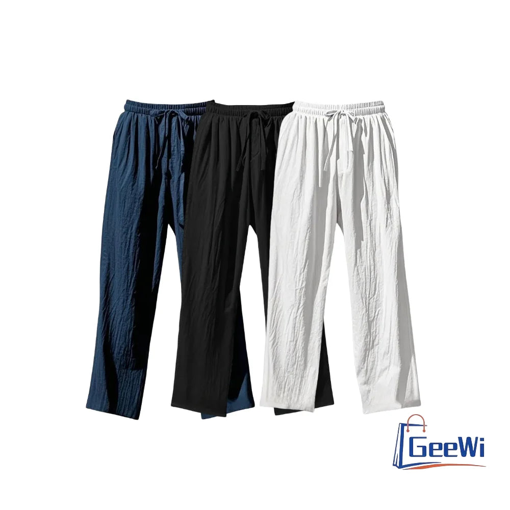 Mens clothes cotton and linen trousers costume homme 3 pièces casual plus size