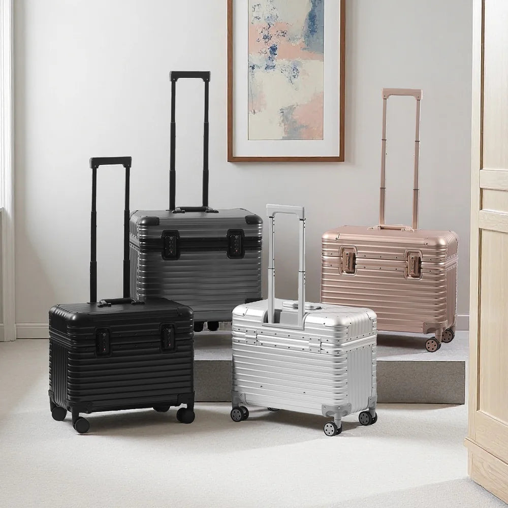 Open-Covered Suitcase All-Aluminum-Magnesium Alloy Frame Luggage Universal Wheel TSA Customs Password Lock  Business Travel Case