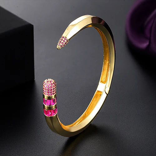 New Fashion Lovers Luxury Bracelets Bangles Colorful Cubic Zirconia Golden Woman's Bracelets wedding banquet hand Jewelry Gifts