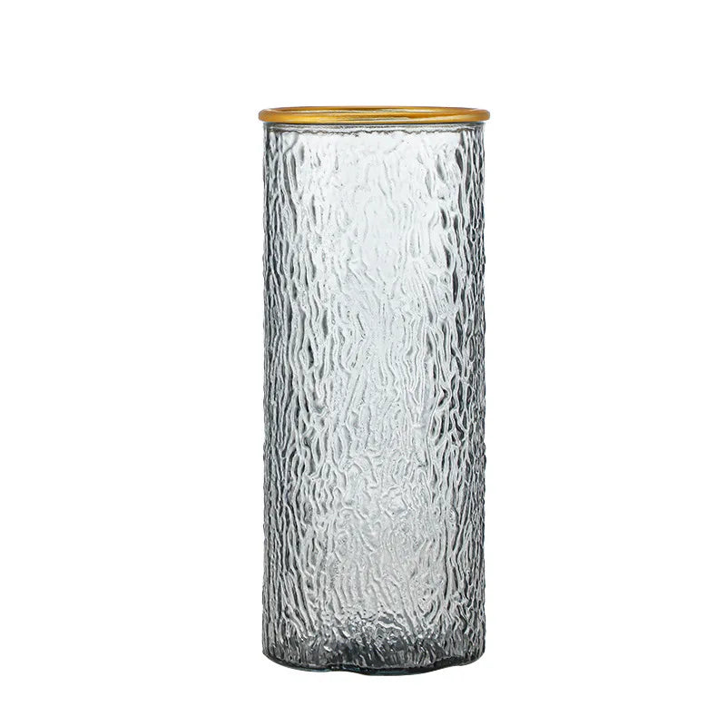 Stripe Glass Vases Flower Bottle Simple Vase Decoration Creative Primary Color Glass Water Nourishing Vase Living Room Table Dec