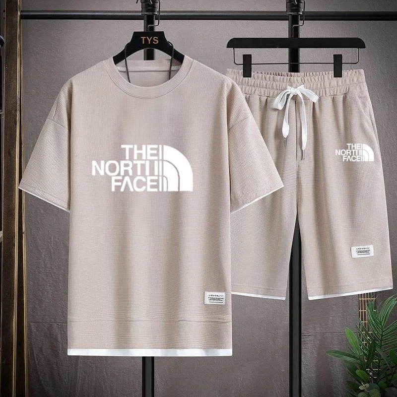2025 new casual sportswear for men summer two-piece clothing short-sleeved round neck and shorts two fashionable clothes