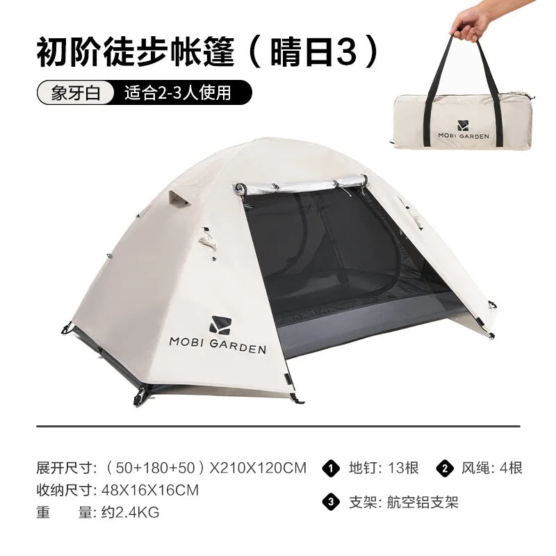 Tent Outdoor Camping Equipment Rainproof Thickened Camping Three Season Tent Windproof Sunscreen Portable Folding