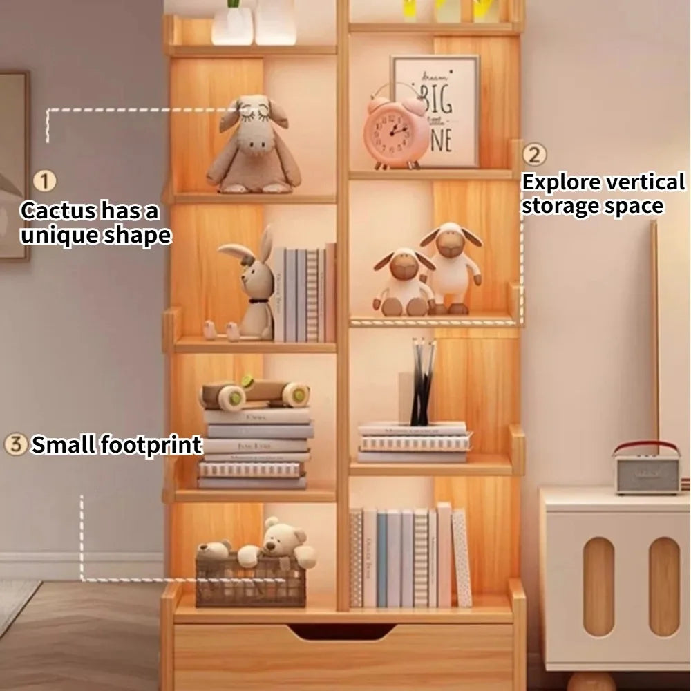 Multi Layer Bookshelf Floor Standing Minimalist Storage Rack Doll Display Rack Household Wall Mounted Partitioned Storage Rack