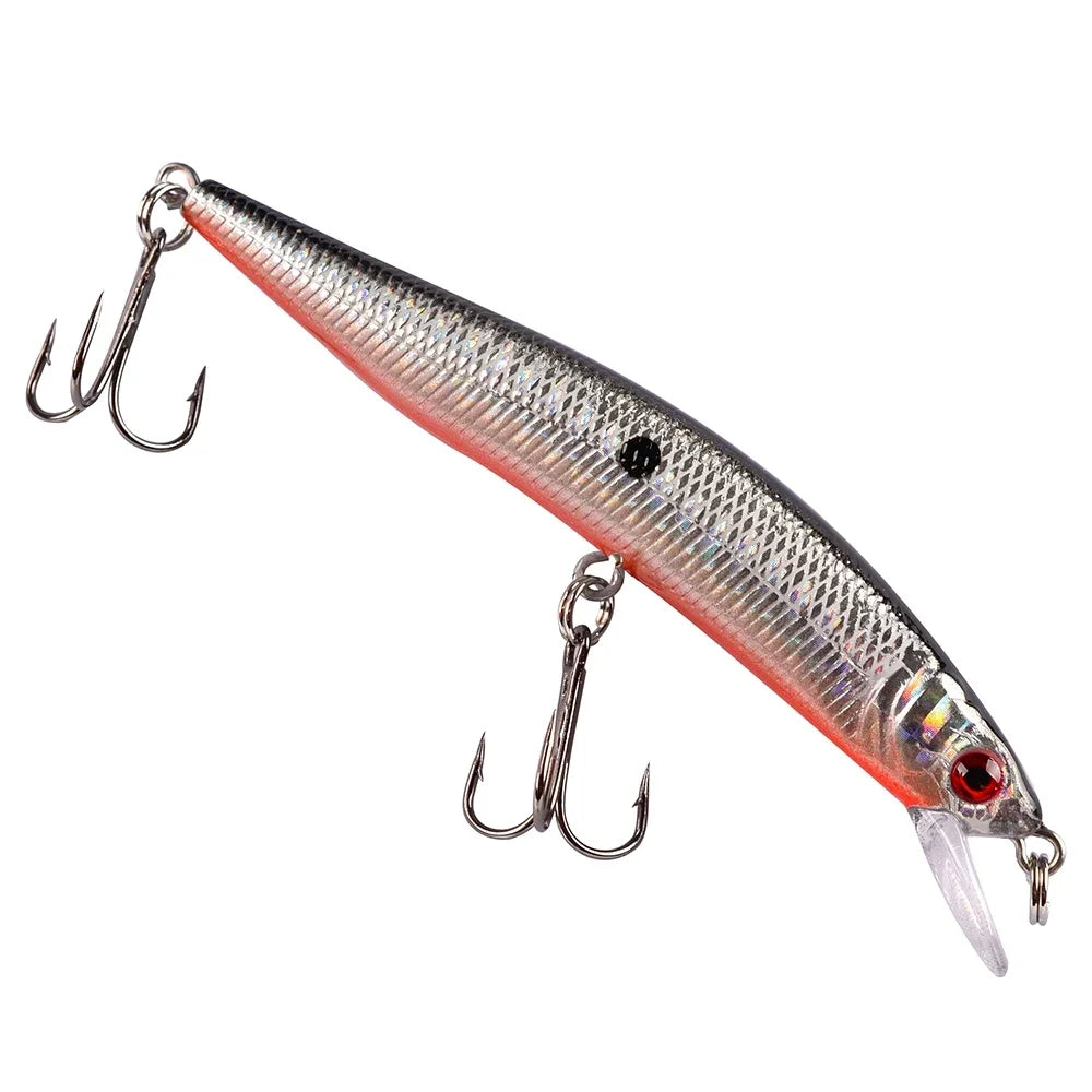 Floating Minnow Fishing Lure 10cm 9.5g 3D Eyes Crankbait Wobblers Artificial Plastic Hard Bait Bass Pike Jerkbait Fishing Tackle