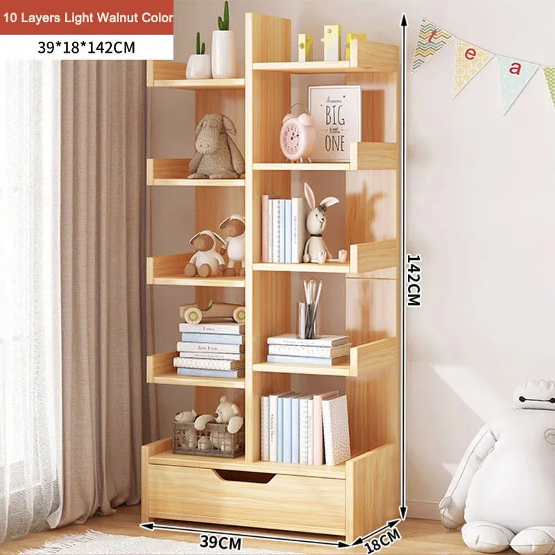 Multi-Level Bookshelf Floor Standing Storage Racks Office Display High Load-bearing Non Occupying Easy To Clean Storage Rack