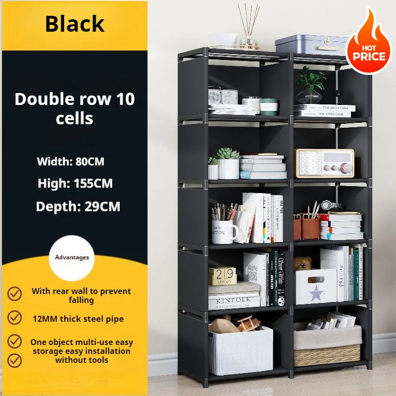 Simple Bookshelf Multi-Layer Book Closet Easy Assembly Bookcase Square Storage Shelf Living Room And Study Bedroom Storage Shelf