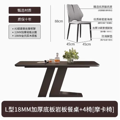 Nordic Living Dining Table Luxury Waterproof 6 People Minimalist Dining Table Rectangle Modern Tavoli Da Pranzo Home Furniture