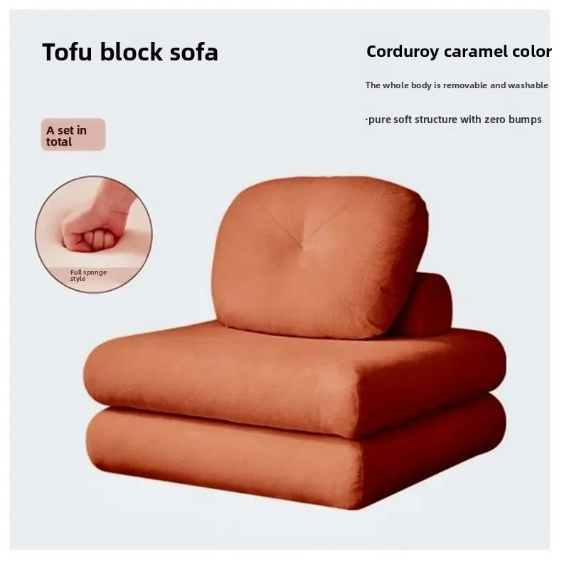 Living Room Single Sofa Multifunctional Nordic Foldable Bedroom Balcony Convertible Sofa Tatami Soft Comfortable Home Furniture