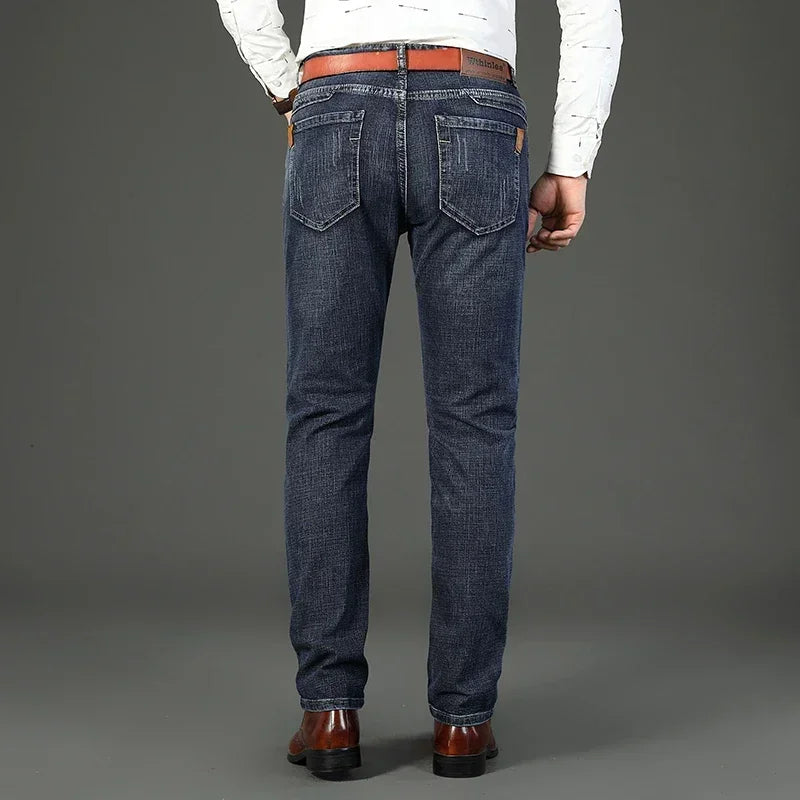 WTHINLEE Fashion Men's Clothing Jeans Straight Stretch Classic Casual Business Denim Trousers Male Brand Size 28-40