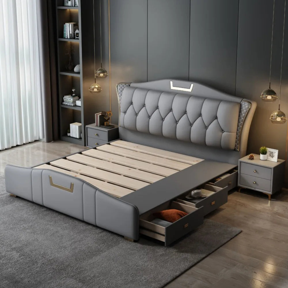 Nightstands Twin Bed Nordic Multifonction Luxury Lounge Beds Frame Sleeping Muebles Para Dormitorio Home Furniture Decoraction