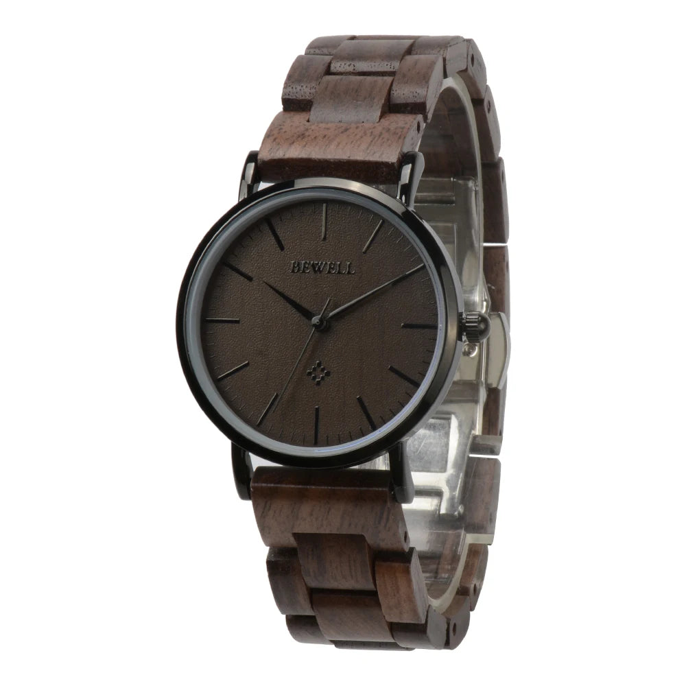 Wooden Watches for Men Women Slim Analog Quartz Minimalist Couple Wrist Watch